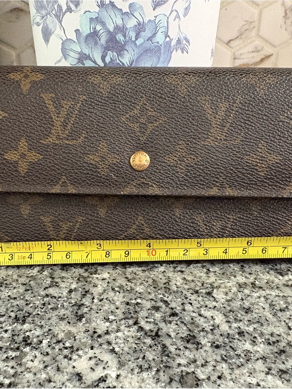Louis Vuitton Brown Monogram Canvas Fold Wallet with Gold Snap - Picture 3 of 11